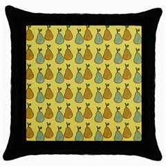 Pears Yellow Throw Pillow Case (black) by snowwhitegirl