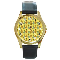 Pears Yellow Round Gold Metal Watch by snowwhitegirl