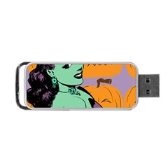 Zombie Retro Girl Portable Usb Flash (one Side) by snowwhitegirl