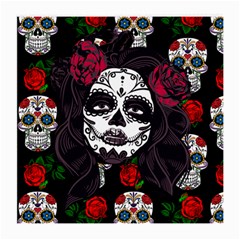 Mexican Skull Lady Medium Glasses Cloth by snowwhitegirl