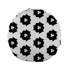 Black And White Pattern Standard 15  Premium Flano Round Cushions by Simbadda