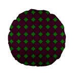 Bright Mod Pink Green Circle Pattern Standard 15  Premium Flano Round Cushions Front
