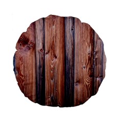 Wood Boards Wooden Wall Wall Boards Standard 15  Premium Flano Round Cushions by Simbadda