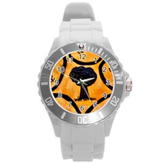Ceramic Tree Smudge Round Plastic Sport Watch (l) by DeneWestUK