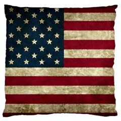 Vintage American Flag Large Flano Cushion Case (one Side) by Valentinaart