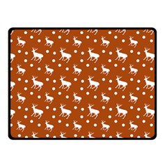 Deer Dots Orange Fleece Blanket (small) by snowwhitegirl