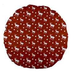 Deer Dots Orange Large 18  Premium Round Cushions by snowwhitegirl