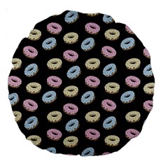 Donuts Pattern Large 18  Premium Round Cushions by Valentinaart