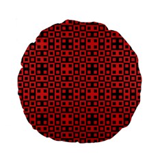 Abstract Background Red Black Standard 15  Premium Flano Round Cushions by Simbadda
