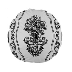Floriated Antique Scroll Fruit Standard 15  Premium Flano Round Cushions by Simbadda