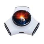 Earth Globe Planet Space Universe 3-Port USB Hub Front