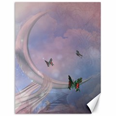 The Wonderful Moon With Butterflies Canvas 18  X 24  by FantasyWorld7