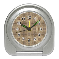 Abstract Wood Design Floor Texture Travel Alarm Clock by Celenk