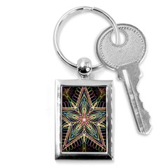 Star Mandala Pattern Design Doodle Key Chains (rectangle)  by Simbadda