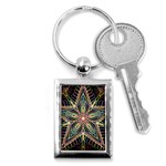 Star Mandala Pattern Design Doodle Key Chains (Rectangle)  Front