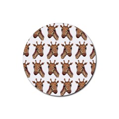 Giraffe Rubber Round Coaster (4 Pack)  by ArtByAng