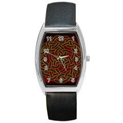Beautiful Art Pattern Barrel Style Metal Watch by Nexatart