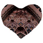 Pattern Decoration Art Architecture Large 19  Premium Heart Shape Cushions Back