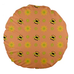 Bee A Bug Nature Large 18  Premium Flano Round Cushions by Nexatart