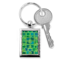 Green Abstract Geometric Key Chains (rectangle)  by Sapixe