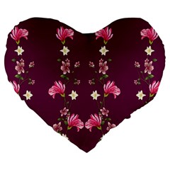 New Motif Design Textile New Design Large 19  Premium Flano Heart Shape Cushions by Sapixe