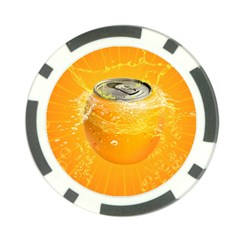 Orange Drink Splash Poster Poker Chip Card Guard by Sapixe