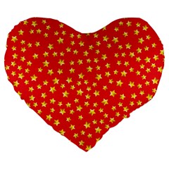 Pattern Stars Multi Color Large 19  Premium Flano Heart Shape Cushions by Sapixe