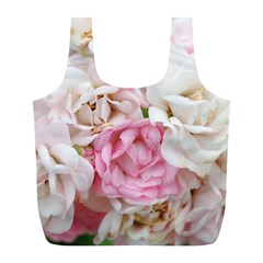 Pink And White Flowers Full Print Recycle Bag (l) by bloomingvinedesign