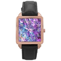 Background Peel Art Abstract Rose Gold Leather Watch  by Sapixe
