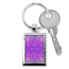 Hot Pink And Purple Abstract Branch Pattern Key Chains (rectangle)  by myrubiogarden