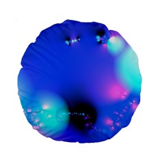 Love In Action, Pink, Purple, Blue Heartbeat Standard 15  Premium Round Cushions by DianeClancy