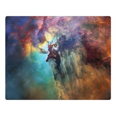 Lagoon Nebula Interstellar Cloud Pastel Pink, Turquoise And Yellow Stars Double Sided Flano Blanket (large)  by genx