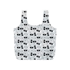 Tape Cassette 80s Retro Genx Pattern Black And White Full Print Recycle Bag (s) by genx