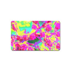 Psychedelic Succulent Sedum Turquoise And Yellow Magnet (name Card) by myrubiogarden