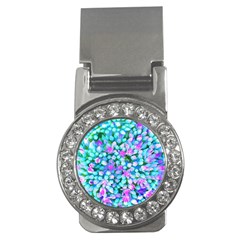Blue And Hot Pink Succulent Sedum Flowers Detail Money Clips (cz)  by myrubiogarden