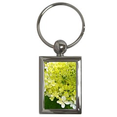 Elegant Chartreuse Green Limelight Hydrangea Macro Key Chains (rectangle)  by myrubiogarden