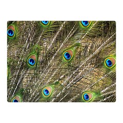 Peacock Feathers Color Plumag Double Sided Flano Blanket (mini)  by Wegoenart