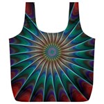 Fractal Peacock Rendering Full Print Recycle Bag (XL) Back