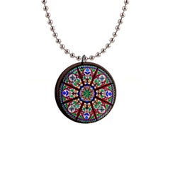 Church Window Window Rosette 1  Button Necklace by Wegoenart