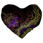 Abstract Fractal Art Design Large 19  Premium Heart Shape Cushions Front