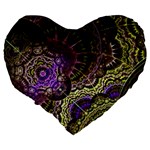 Abstract Fractal Art Design Large 19  Premium Heart Shape Cushions Back