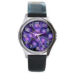 Abstract Pattern Fractal Wallpaper Round Metal Watch by Wegoenart