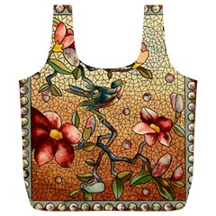 Flower Cubism Mosaic Vintage Full Print Recycle Bag (xl) by Wegoenart