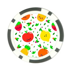 Pattern Fruit Fruits Orange Green Poker Chip Card Guard by Wegoenart