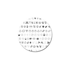Vegan Vegetarian Icons Food Eat Golf Ball Marker by Wegoenart