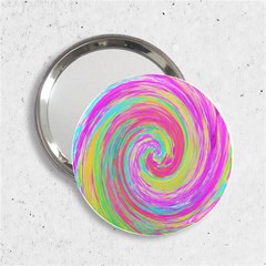Groovy Abstract Pink And Blue Liquid Swirl Painting 2 25  Handbag Mirrors by myrubiogarden