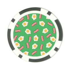 Bacon And Egg Pop Art Pattern Poker Chip Card Guard by Valentinaart
