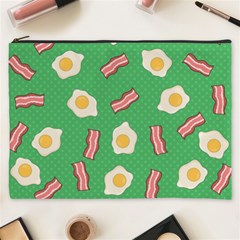 Bacon And Egg Pop Art Pattern Cosmetic Bag (xxxl) by Valentinaart