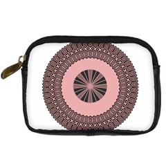 Design Circular Aztec Symbol Digital Camera Leather Case by Pakrebo