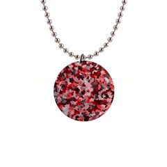 Black Red  1  Button Necklace by artifiart